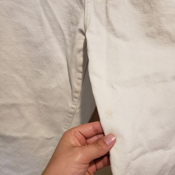 Pull&Bear Slim Denim Fit Mom Raw Hem Jean, Women's Size 8 - White - Picture 6 of 11